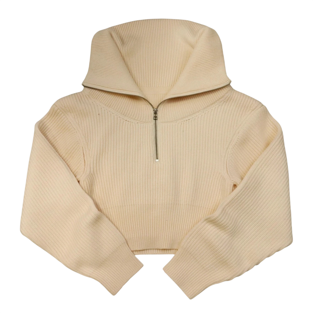 Vintage Jacquemus Heavy Cropped Knit Sweater Off White Size 38